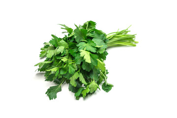 A bunch of parsley isolated on white background.