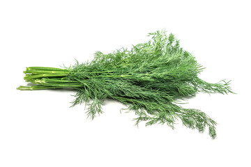 A bunch of dill isolated on white background.