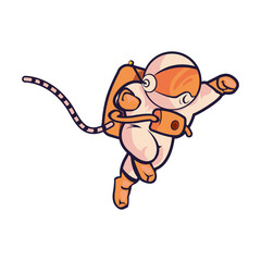 orange astronaut design