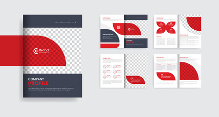 Company profile brochure template layout design, multipage corporate brochure design, editable template layout, annual report template design.