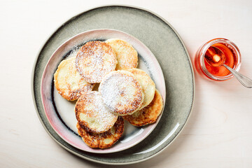 Cottage cheese pancakes.