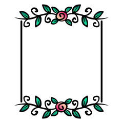 colorful floral square frame