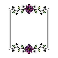 colorful floral square frame