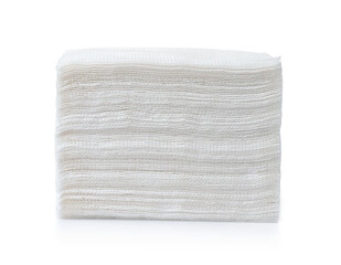 Stack of white paper napkins