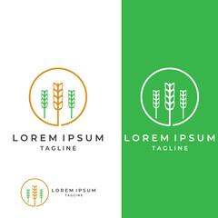 Wheat or cereal logo, wheat field and wheat farm logo.With easy and simple editing illustrations.