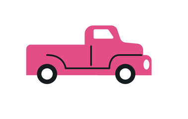 flat pink truck design