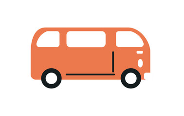 flat orange van design
