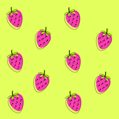 seamless pattern with strawberry