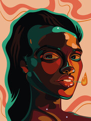 Beautiful girl in pop art style