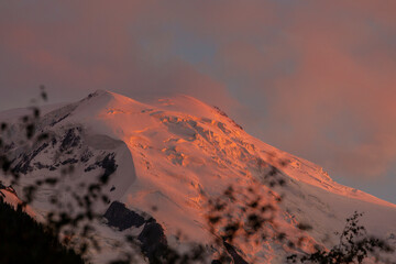 Beautiful sunset colours in the French Alps in summer