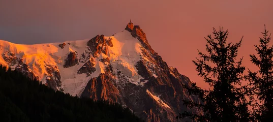 No drill blackout roller blinds Mont Blanc Beautiful sunset colours in the French Alps in summer
