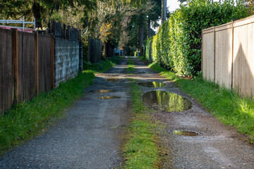 Empty residential alley in Seattle