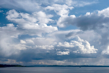 Dramatic springtime sky over Puget Sound