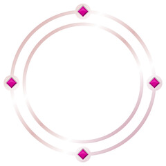 rose gold circle frame with gem