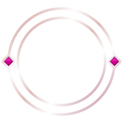 rose gold circle frame with gem