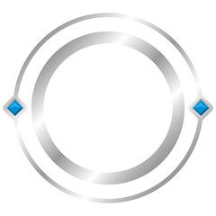 silver circle frame with gem