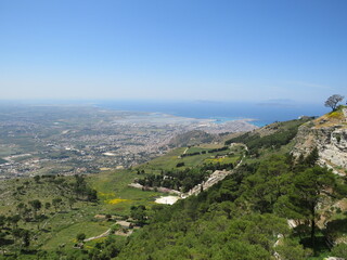 Fototapeta premium Panorama da Erice, Trapani, Sicilia, Italia