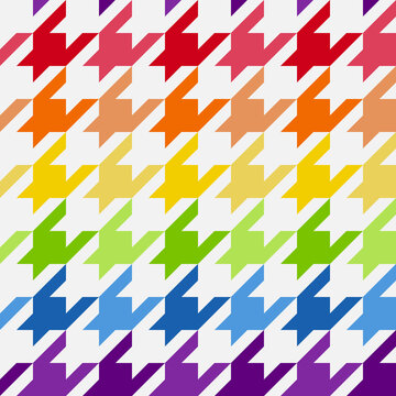 Hounds Tooth seamless pattern in rainbow colors