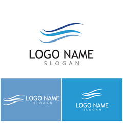 Water wave icon vector illustration design logo
