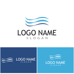 Water wave icon vector illustration design logo
