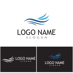 Water wave icon vector illustration design logo