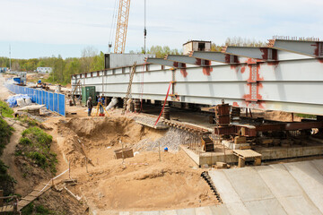 Construction work on the new bridge.