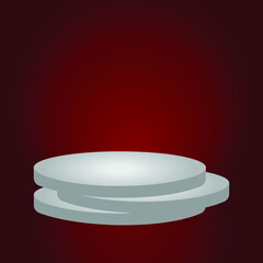 abstract pedestal display on vivid background Empty box wall and floor perspective room, Modern style interior design illustration ,Mock up for display of product, 