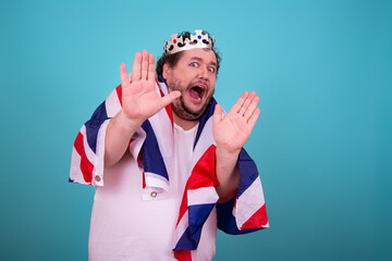 Funny man in a silver crown.