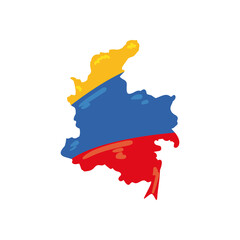 flat colombian map illustration