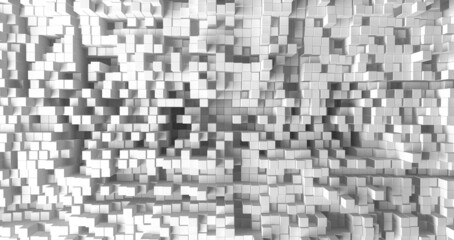 Abstract monochrome background. White structure. The structure of the rods. 3D visualization.