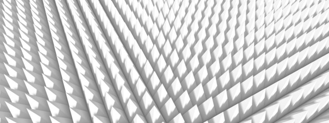 Abstract monochrome background. White structure. 3D visualization.