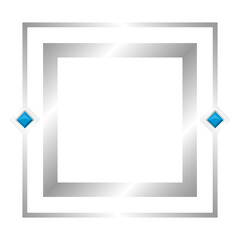 Fototapeta premium silver square frame with gem