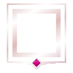 rose gold square frame with gem