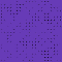 Abstract seamless geometric pattern. Mosaic background of black circles. Evenly spaced  shapes of different color. Vector illustration on deep purple background