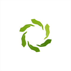 circle hands vector logo template