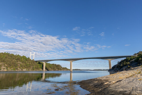 Bridges over calm sea to Tjörn island in Sweden