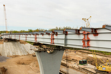 Construction of new bridge spans.