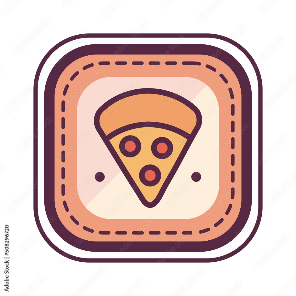 Poster flat cool pizza badge