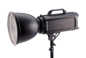 Studio flash isolated on white, hard light.