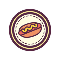 flat hot dog badge