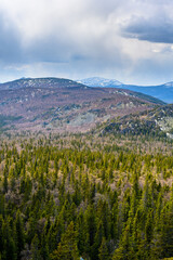 South Ural Mountains with a unique landscape, vegetation and diversity of nature in spring.
