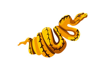 Obraz premium flat golden snake design