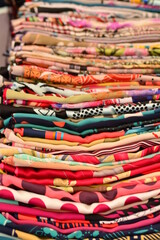 Multicolored fabrics and patterns on the market