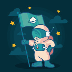 astronaut with flag © Jeronimo Ramos