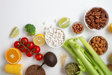 Food vegan clean eating concept white copy space