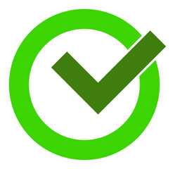 Correct vector illustration. A flat illustration design used for correct icon, on a white background.