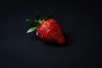 sweet  strawberry on black background food fruit fresh natural fresh