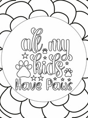 Dog Quotes coloring page. Coloring quote. Vector illustration.