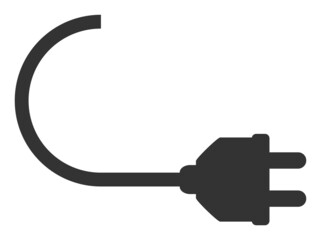Electric plug vector icon. A flat illustration design used for electric plug icon, on a white background.