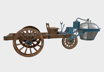 Fototapeta premium The world's first automobile, Kagnot's steam cart, left side view